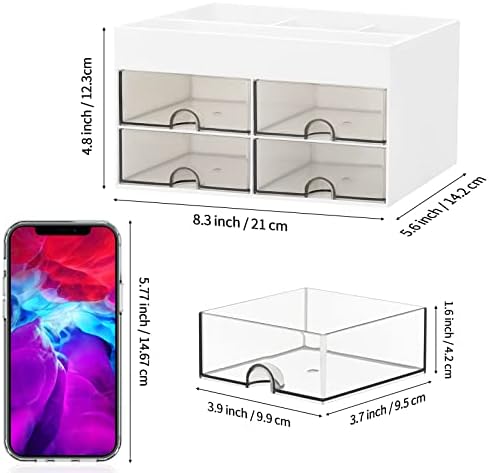 LETURE Desktop Organizer with Drawer, Accessories Stationary Organizer