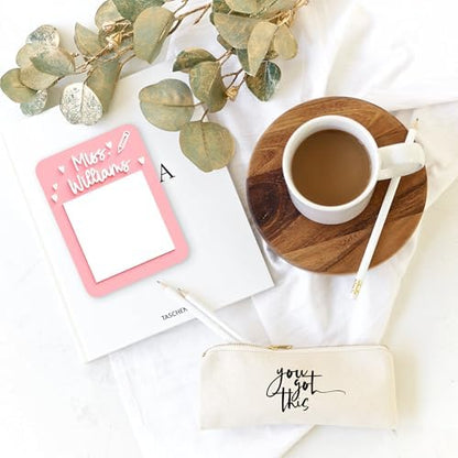 The Cotton & Canvas Co. Personalized Name Sticky Note Holder, Teacher
