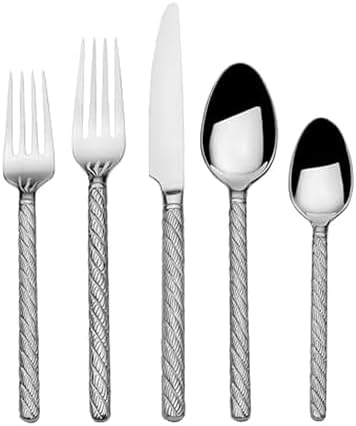 Wallace Neptune Silverware Set 20 Piece, Forged 18/0 Stainless Steel