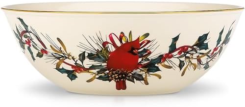 Lenox Winter Greetings Porcelain Christmas Serving Bowl