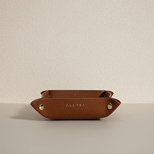OLETHA Foldable Valet Tray, Travel Essentials for Women, Brown