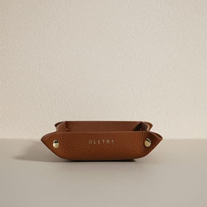 OLETHA Foldable Valet Tray, Travel Essentials for Women, Brown