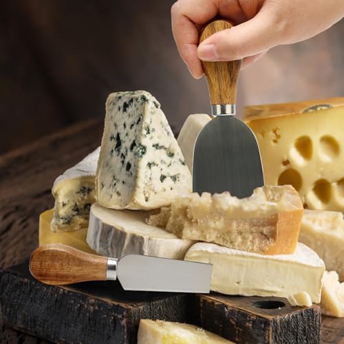 9 Pack Cheese Knives with Holder Acacia Wood Charcuterie Board