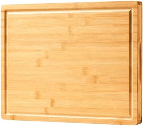 Allsum Large Bamboo Wood Cutting Boards for Kitchen, 1" Extra Thick