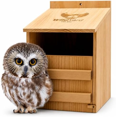 WildYard Barn Owl Nesting Box - Large, Cedar, Preassembled, Easy-Hang