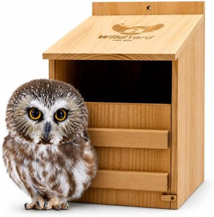 WildYard Barn Owl Nesting Box - Large, Cedar, Preassembled, Easy-Hang