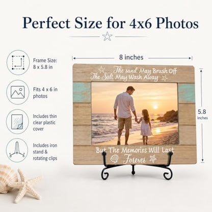 Beach Picture Frame 4x6 |Coastal Home Decor for Shelf Tabletop