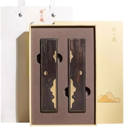 Retro Forest Pattern Paper Weight, Brass + Ebony Ornaments