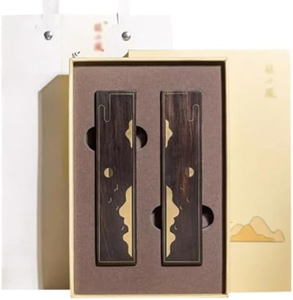 Retro Forest Pattern Paper Weight, Brass + Ebony Ornaments