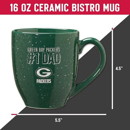 Rico Industries NFL Football #1 Dad 16 oz Team Color Laser Engraved