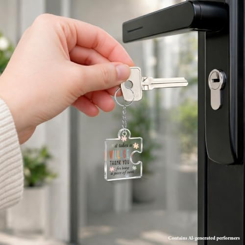 12 Pcs Thank You Teachers Keychains, It Takes a Village Appreciation