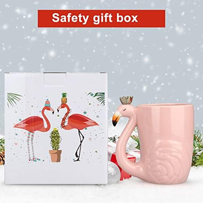 Cute Pink Flamingo Gifts for Women Coffee Mug Unique Ceramic Animal