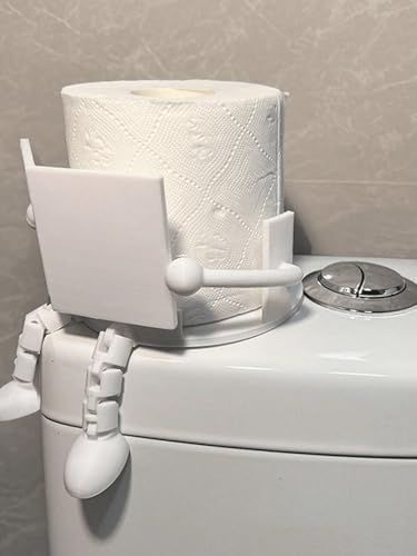 Plastic Toilet Paper Holder Stand Cute Character Reading Book Coffee