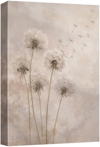 wall26 Canvas Print Wall Art Dandelion Neutral Watercolor Dandelion