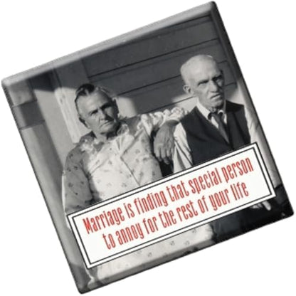 Funny Wedding Refrigerator Magnet - Humor Anniversary Large 3" x 3"