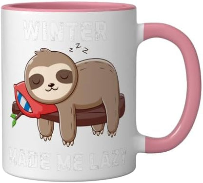 Winter Made Me Lazy Cute Sloth Funny Cozy Design Ceramic Mug