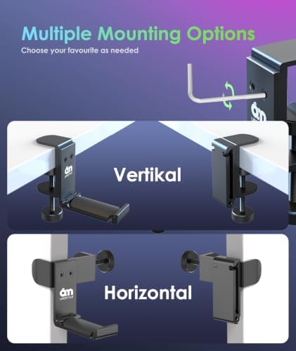 6amLifestyle Foldable All Aluminum Headphone Hook Holder for Desk