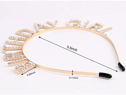 AOPRIE Birthday Girl Headband Happy Birthday Tiara for Women Girls