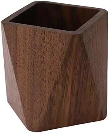 Black Walnut Wooden Pencil Box, Multiple-Use Desk Writing Stationary