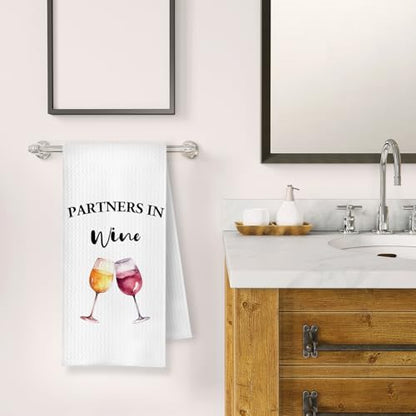 Wine Kitchen Towels, Wines Lover Drinker Gifts for Women Men Dish Tea