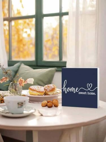 Wood Box Sign Home Sweet Home Square Boxes Sgin Desk Decor Decorative