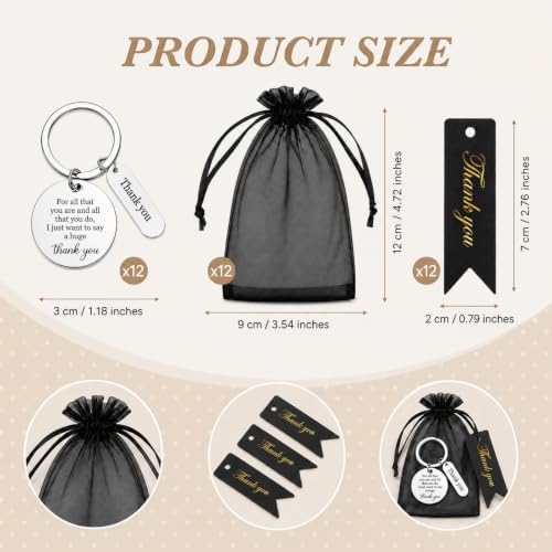 12 Pcs Team Appreciation Gifts Bulk for Coworker Staff Keychains
