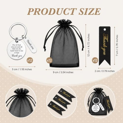 12 Pcs Team Appreciation Gifts Bulk for Coworker Staff Keychains