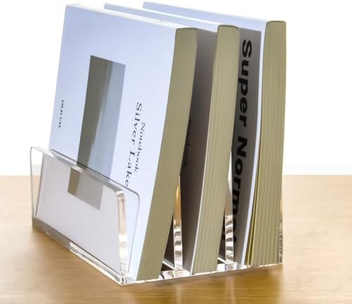 3 Compartments Clear Acrylic Mail Holder – Vertical Letter Sorter &