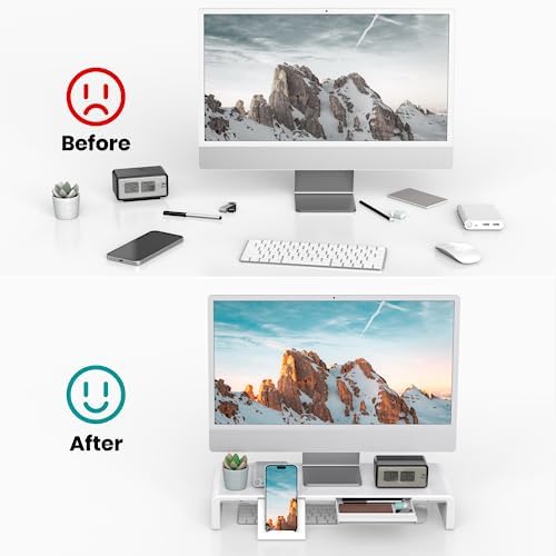 Monitor Stand Riser, Klearlook Foldable, Height Adjustable Computer