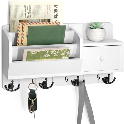 Rebee Vision Key Holder Wall Mount with Mail Organizer for Entryway