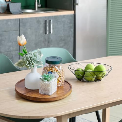 10" Acacia Wood Lazy Susan Turntable Organizer for Cabinet, Round