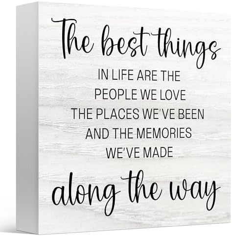 Inspirational Decor Box Sign for Home Living Room, The Best Things in