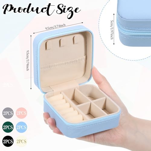 Prasacco 12 Pcs Travel Jewelry Case Bridesmaid Gifts Box PU Leather