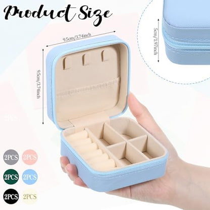 Prasacco 12 Pcs Travel Jewelry Case Bridesmaid Gifts Box PU Leather