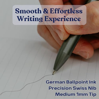 MESMOS 3pk Luxury Metal Ballpoint Pens, German-Made Ink, Teacher