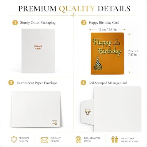 70th Birthday Pop Up Card, Elegant Black Gold 3D Design
