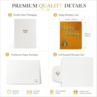 70th Birthday Pop Up Card, Elegant Black Gold 3D Design