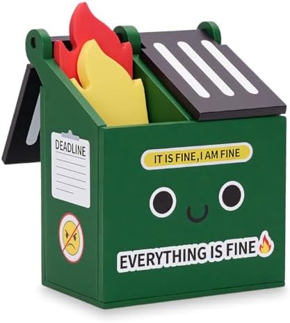 Dumpster Fire Pencil Holder with 100 PCS Flame Sticky Notes