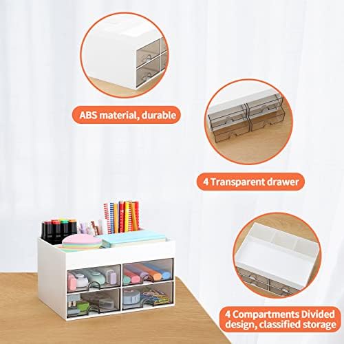 LETURE Desktop Organizer with Drawer, Accessories Stationary Organizer