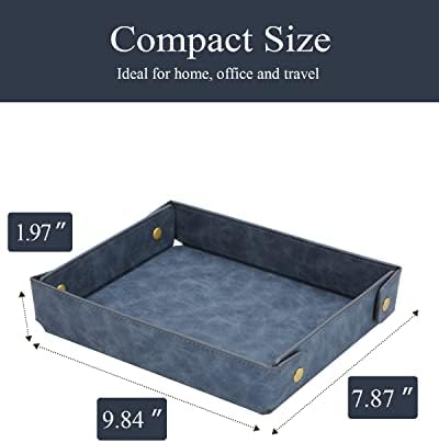 CASIRENA Faux Leather Valet Tray Organizer for Men - Catch-All Tray
