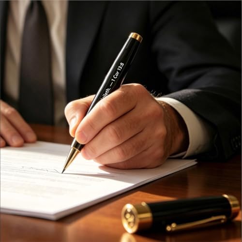 BAZLJY 1 Corinthians 13:8 Charity Never Faileth Anniversary Pen Gift