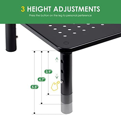 DOLALIKE 2 Pack Desktop Riser, 3 Height Adjustable Monitor stands for