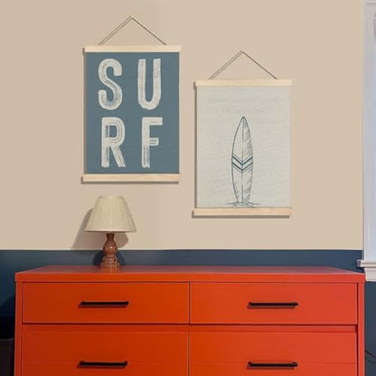 BearCake Surf Room Decor, Coastal Beach Surf Wall Art Poster Hanger