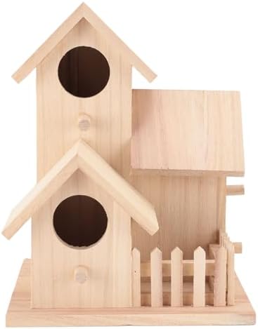 Wooden Birdhouse Charming Bird Shelter for Garden, Sturdy Cedar Wood