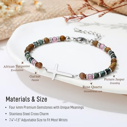 TONY & SANDY Christian Cross Bracelet for Women, Birthday Christmas