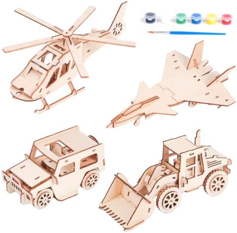 ELX 3D Wooden Puzzles for Kids, Vehicles & Machinery Assembly Model