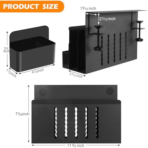 Desk Side Storage, 2 Tier Steel Hanging Organizer, No Drill Side Desk