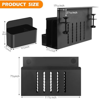 Desk Side Storage, 2 Tier Steel Hanging Organizer, No Drill Side Desk