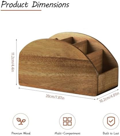 Wood TV Remote Control Holder, Cute Pen/Pencil Holder, Desktop