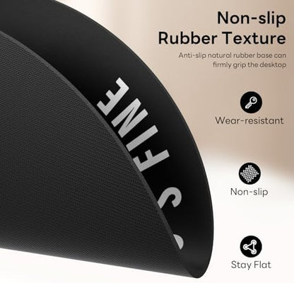 Round Mouse Pad 8x8in Non-Slip Rubber Base for Desk, OK Hand